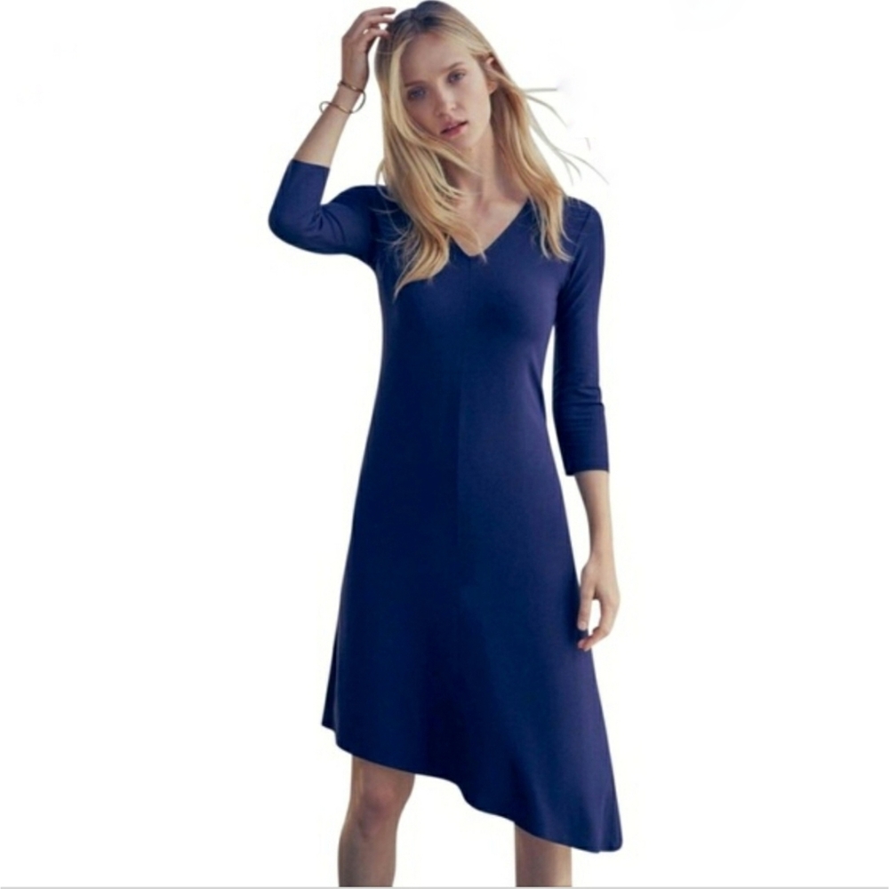 Eileen Fisher Jersey Knit Asymmetrical Hem Dress